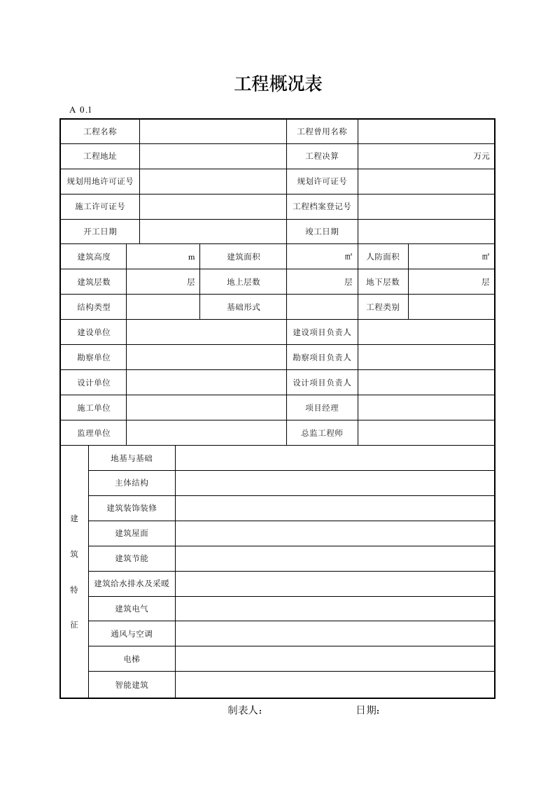 工程概况表封面图 - 工程文档文档