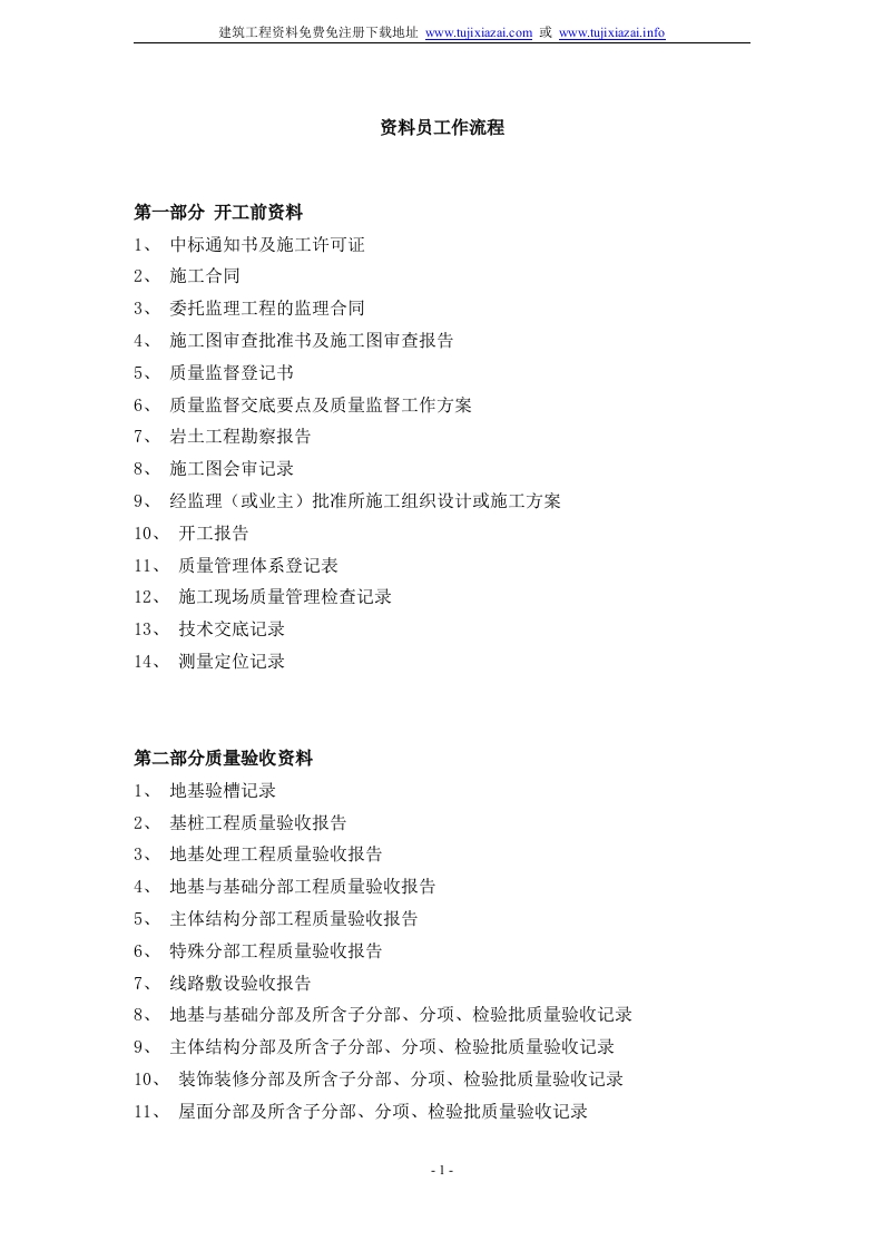 1(工作流程)资料员需要做哪些事儿封面图 - 工程文档文档