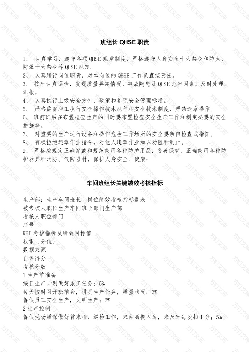 班组长QHSE职责封面图 - 工程文档文档