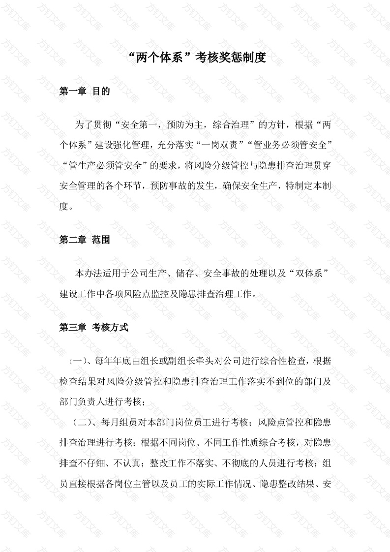 XXX公司双体系奖惩制度封面图 - 工程文档文档