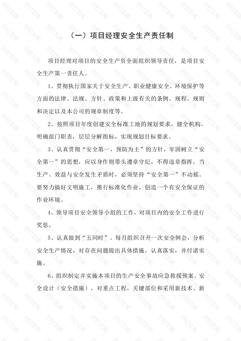 某项目管理人员安全生产责任制封面图 - 工程文档文档