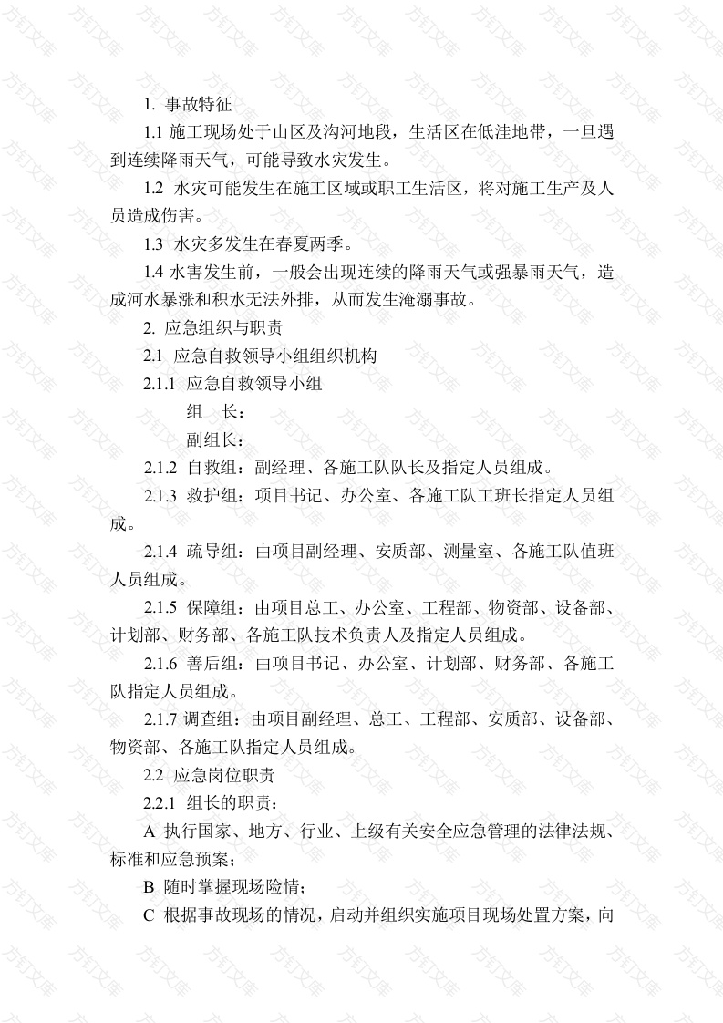 淹溺事故现场处置方案封面图 - 工程文档文档