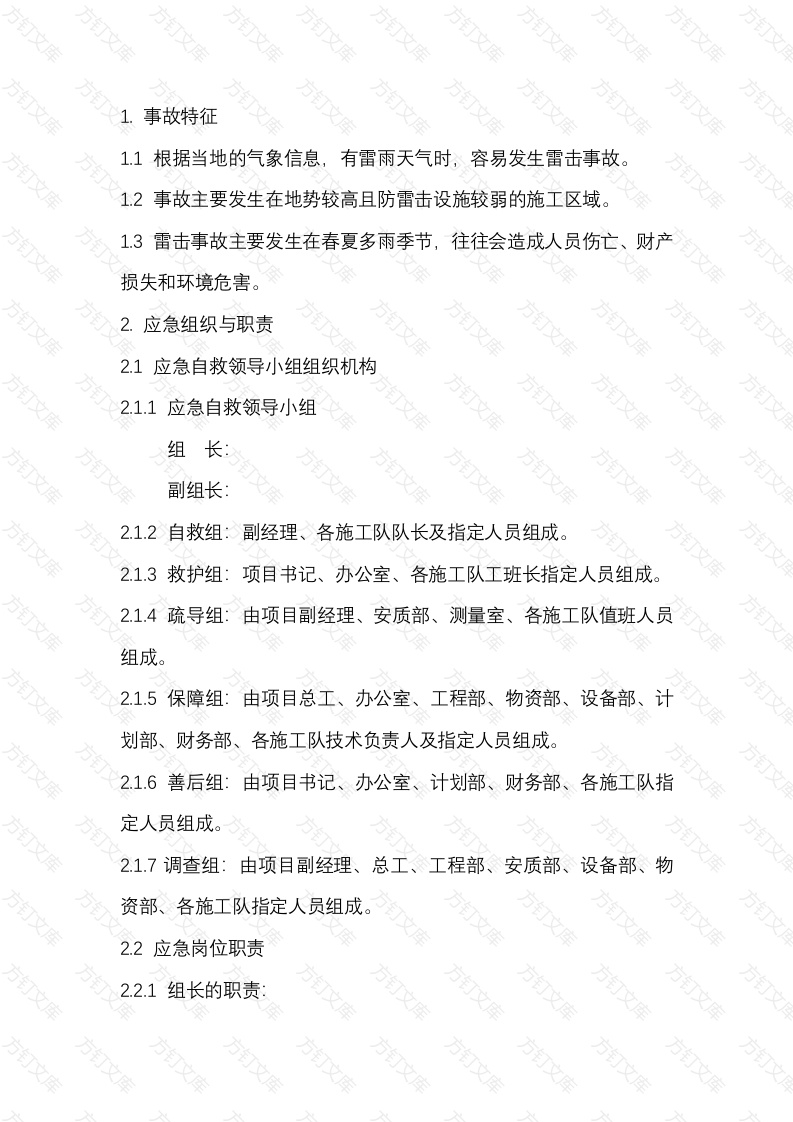 雷击现场处置方案封面图 - 工程文档文档