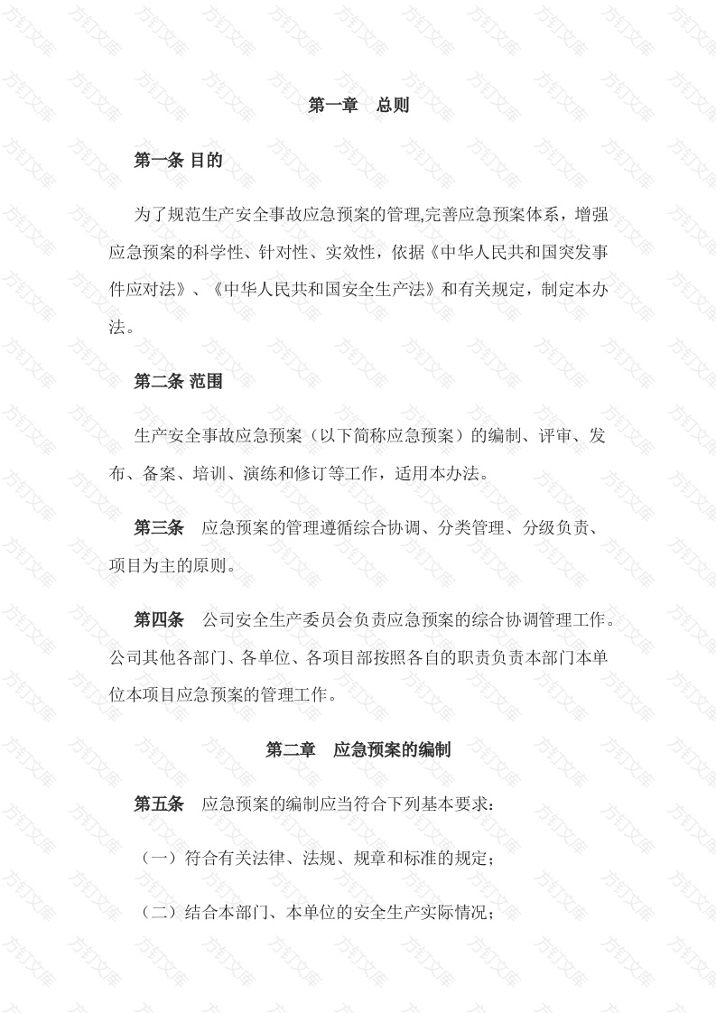 某公司生产安全事故应急预案管理办法封面图 - 公共专业文档