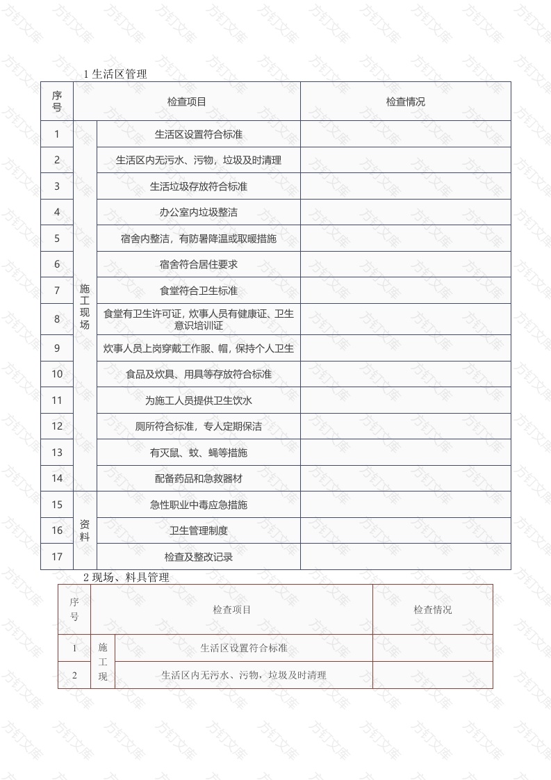 施工单位节后复工十个检查表封面图 - 工程文档文档