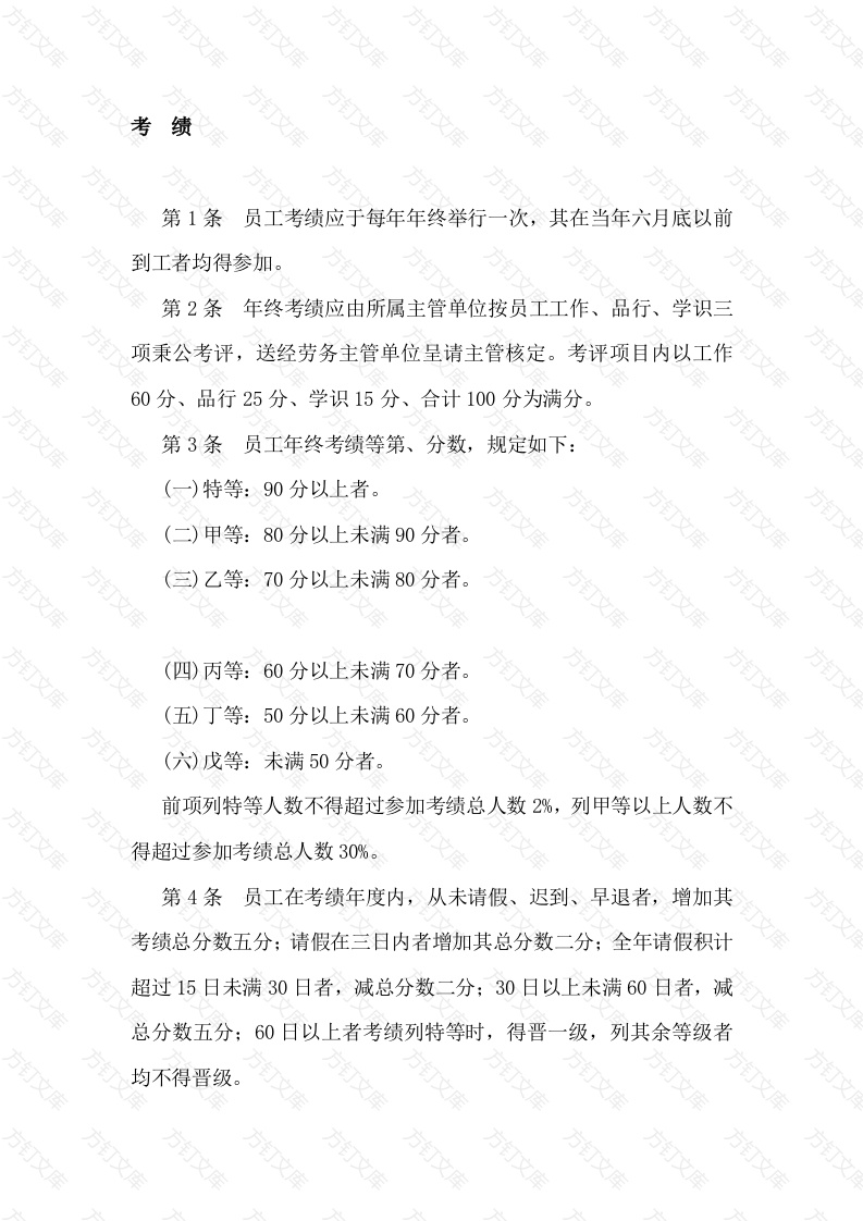 餐饮业考绩管理制度封面图 - 工程文档文档