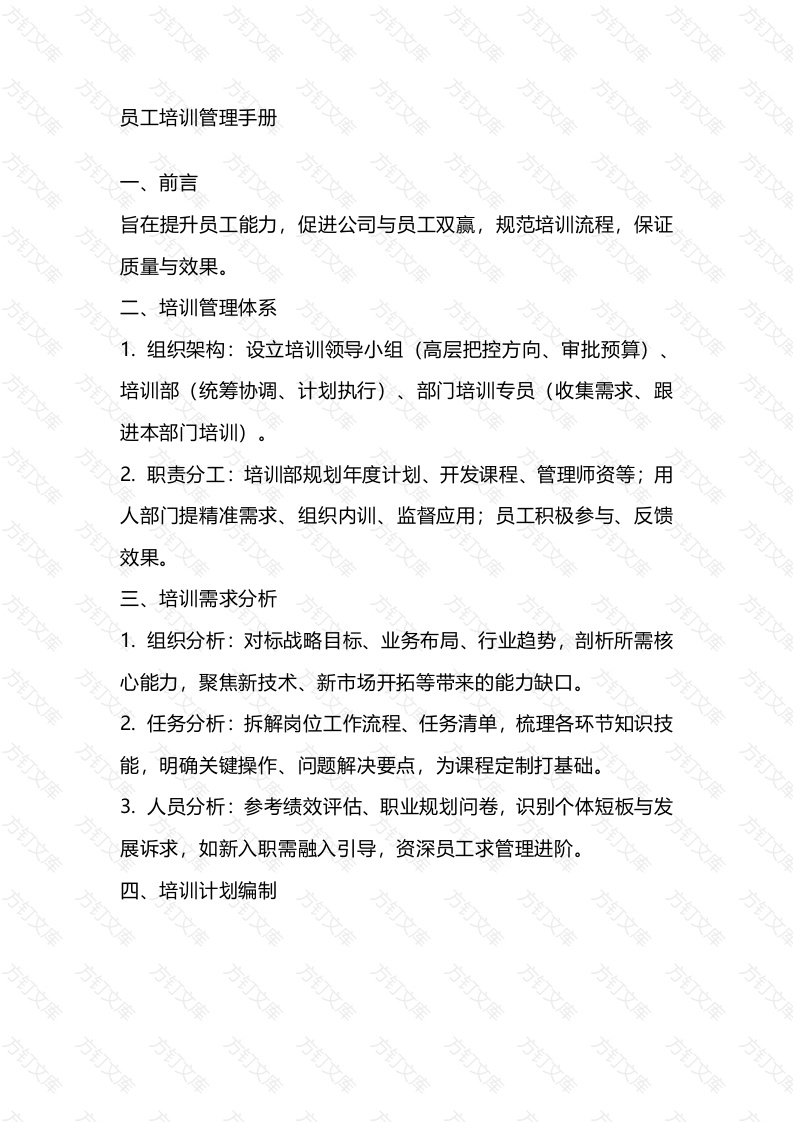 某饭店员工培训管理手册封面图 - 工程文档文档