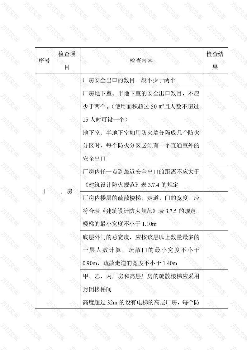 消防疏散通道安全检查表封面图 - 工程文档文档