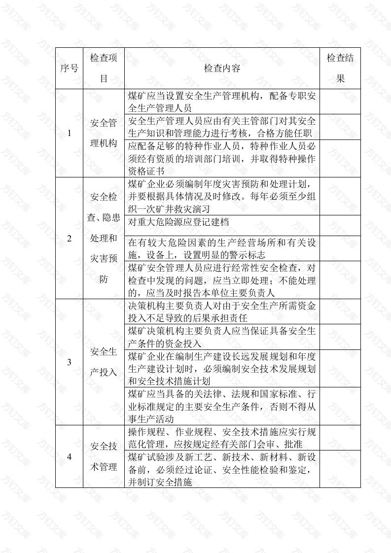 煤矿企业安全管理检查表封面图 - 工程文档文档