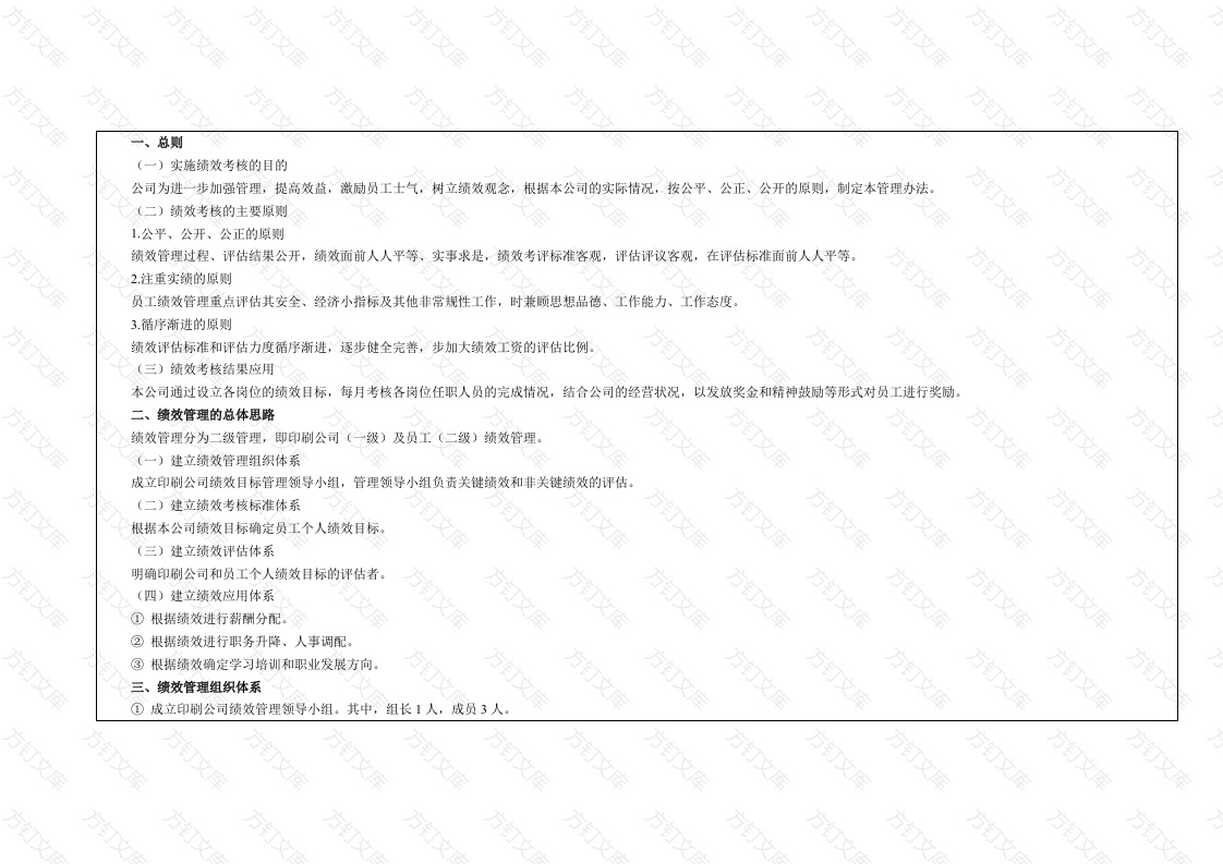 某印刷公司绩效考核管理制度封面图 - 工程文档文档
