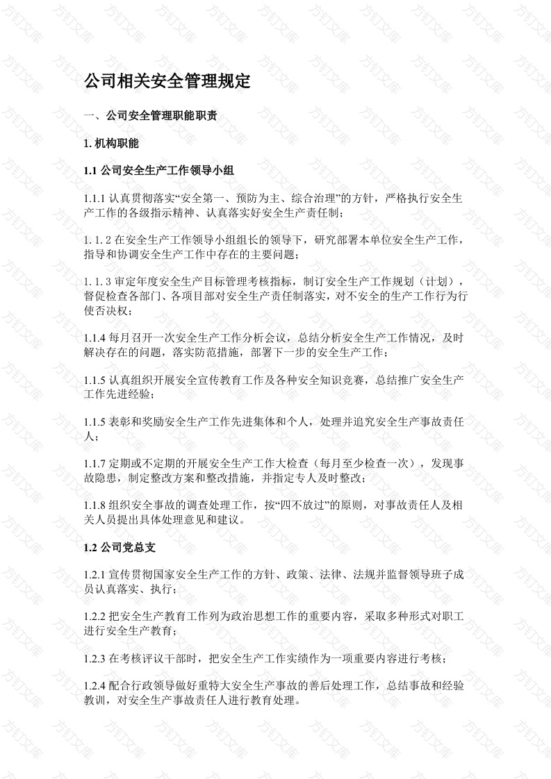 某公司相关安全管理规定封面图 - 工程文档文档