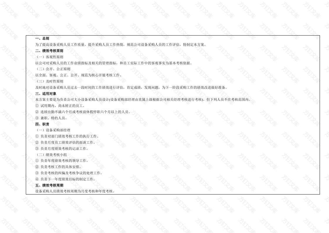某公司设备采购人员绩效评估方案封面图 - 工程文档文档