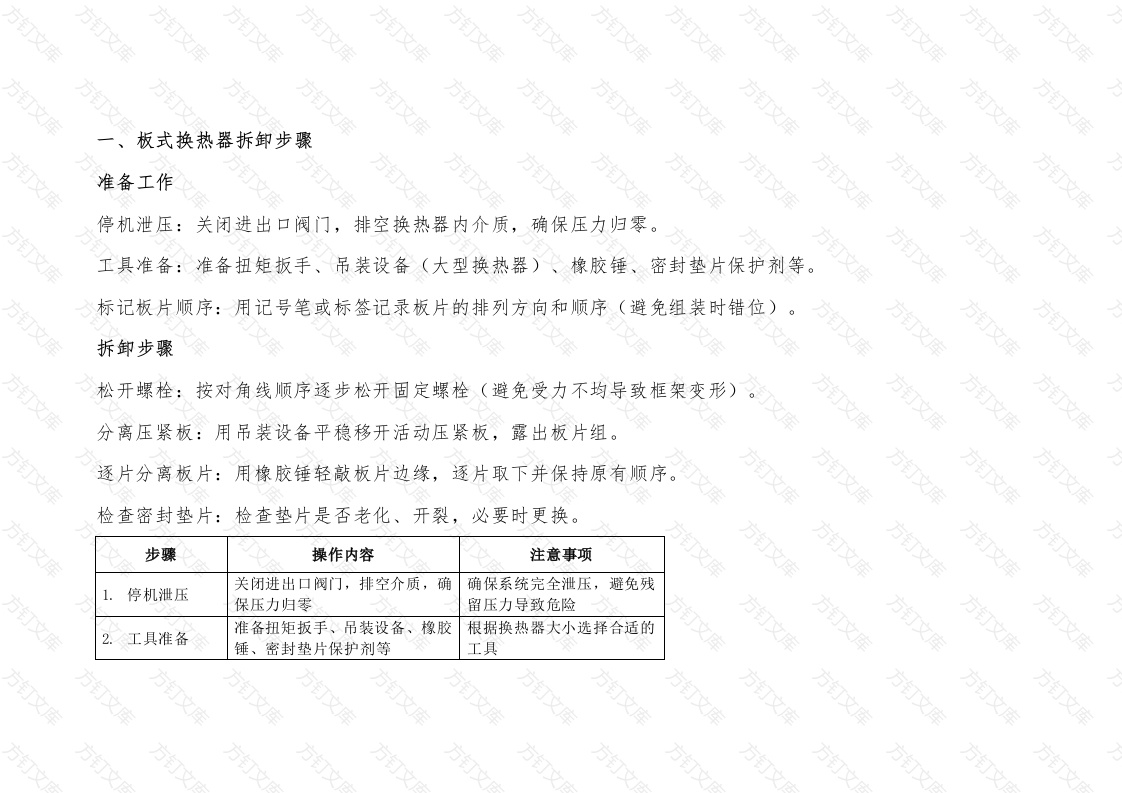 板式换热器拆装与物理清洗封面图 - 公共专业文档