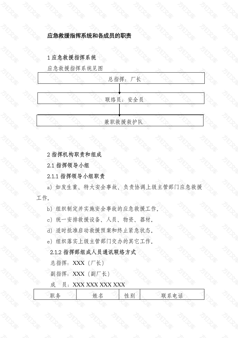 安全事故应急救援预案之应急救援指挥系统和各成员的职责培训资料封面图 - 工程文档文档