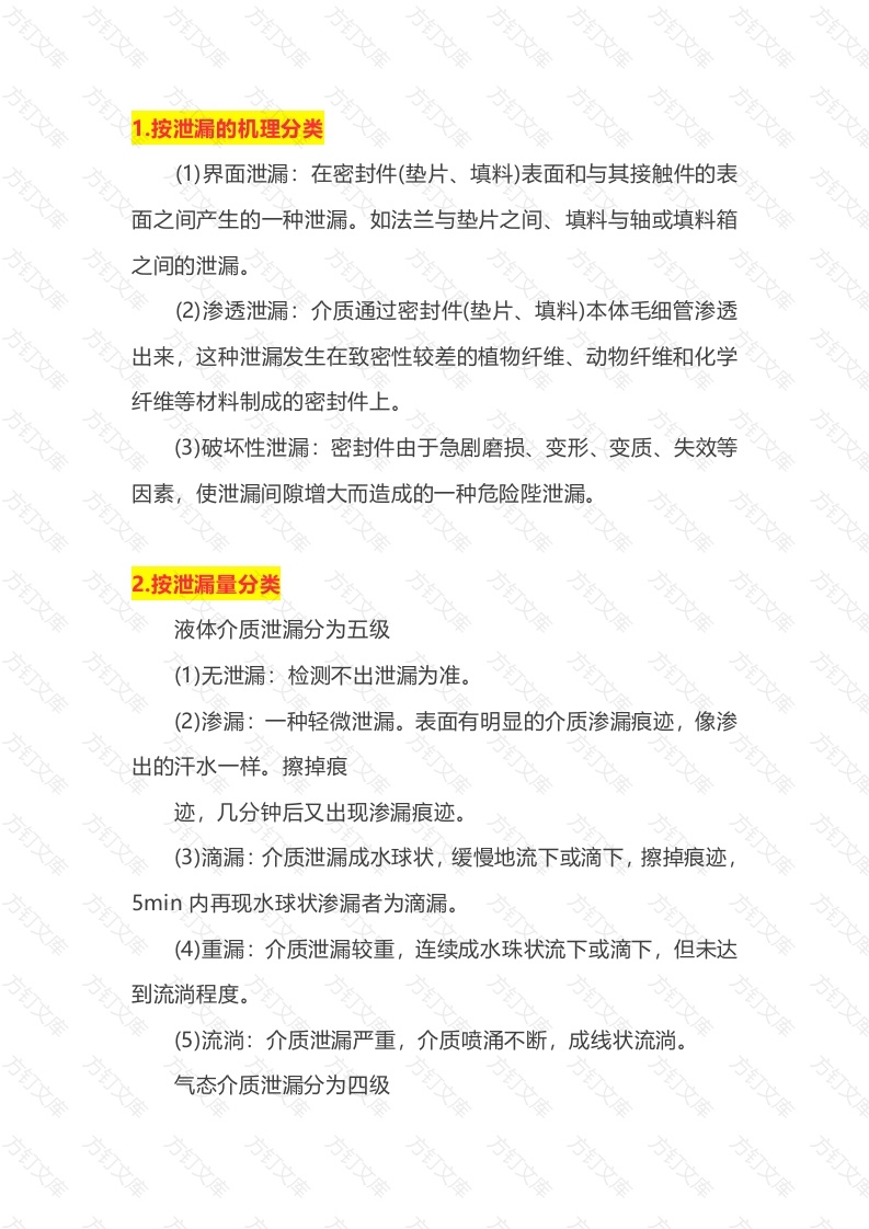 机械密封件产生泄漏的分类封面图 - 工程文档文档