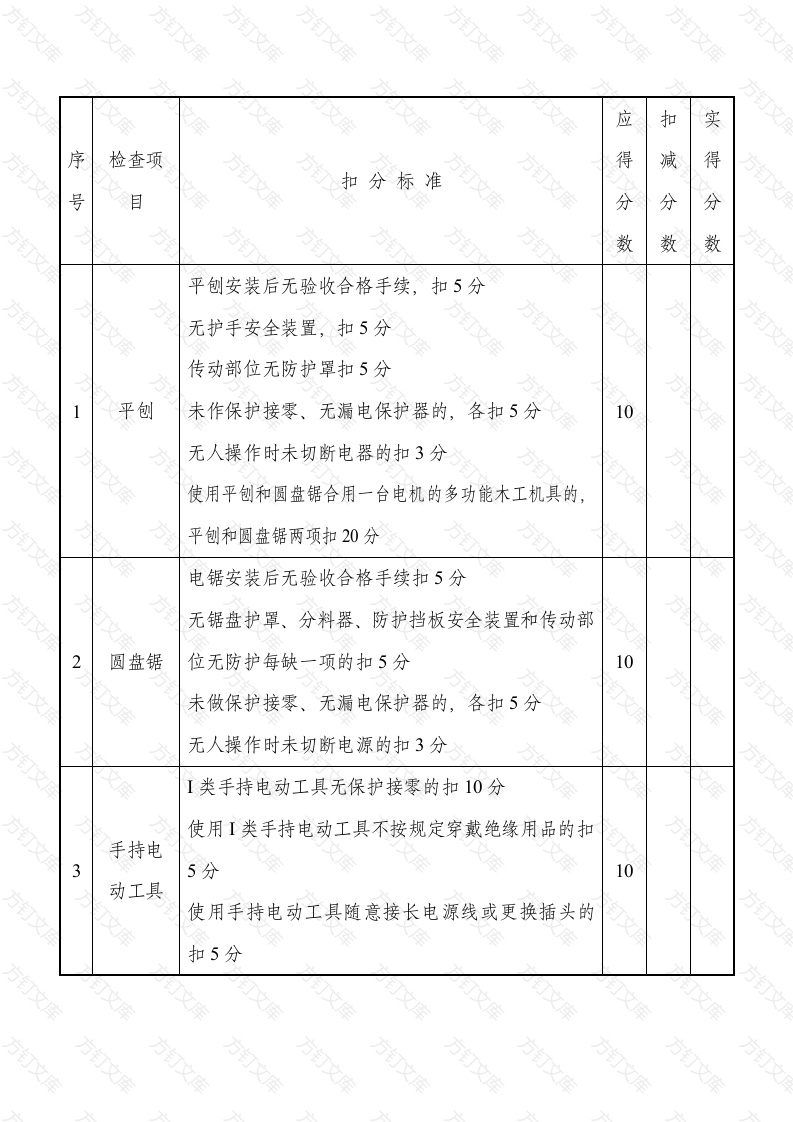 施工机具检查评分表封面图 - 工程文档文档