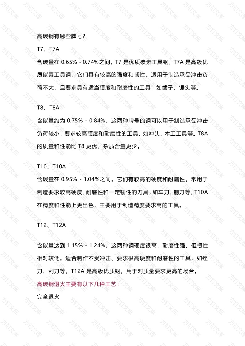 高碳钢退火工艺总结封面图 - 工程文档文档