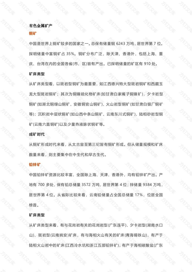 我国50种矿产资源情况及分布封面图 - 公共专业文档