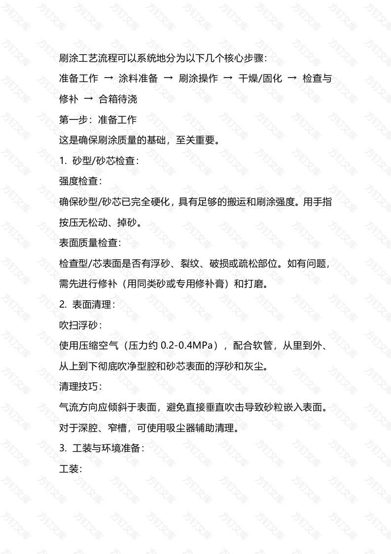 树脂砂涂料刷涂工艺流程及注意事项封面图 - 公共专业文档