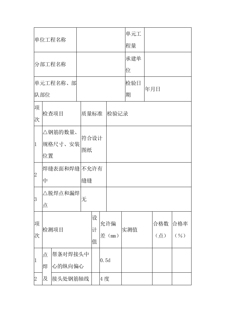 混凝土钢筋工序质量评定表封面图