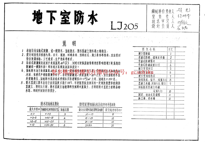 LJ205 建筑配件通用图集 地下室防水配件封面图 - 地方标准文档