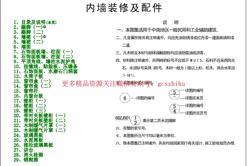 88ZJ501 内墙装修及配件封面图 - 地方标准文档